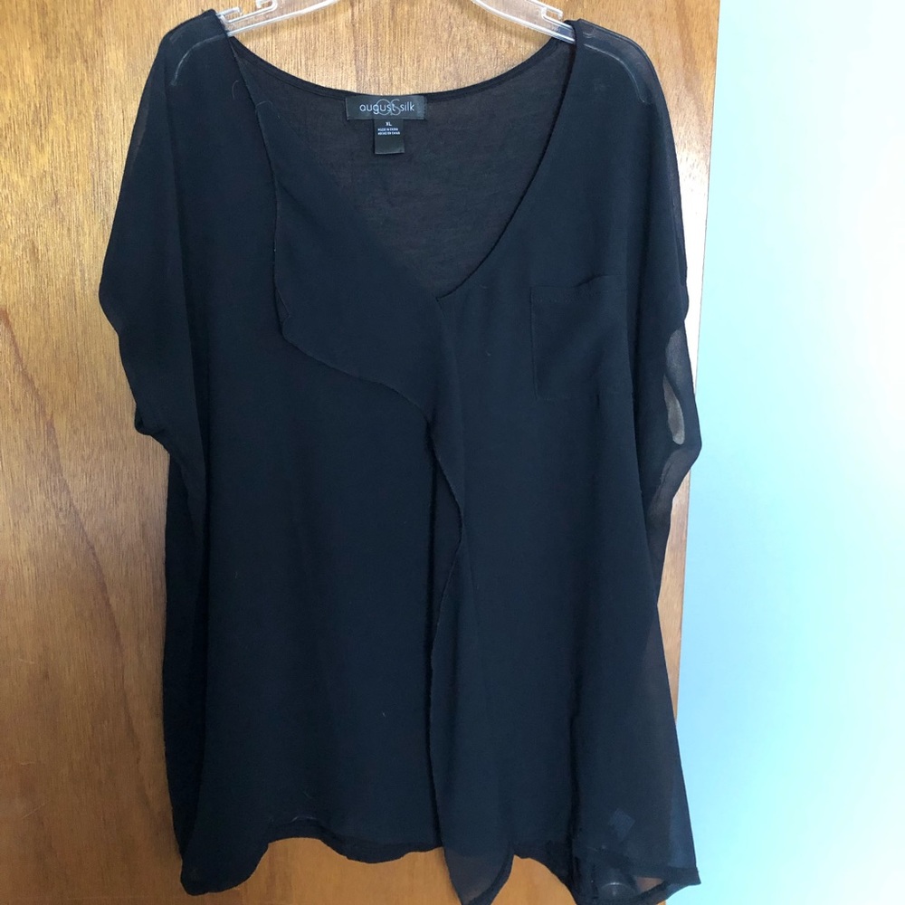 Short Sleeve Black Blouse